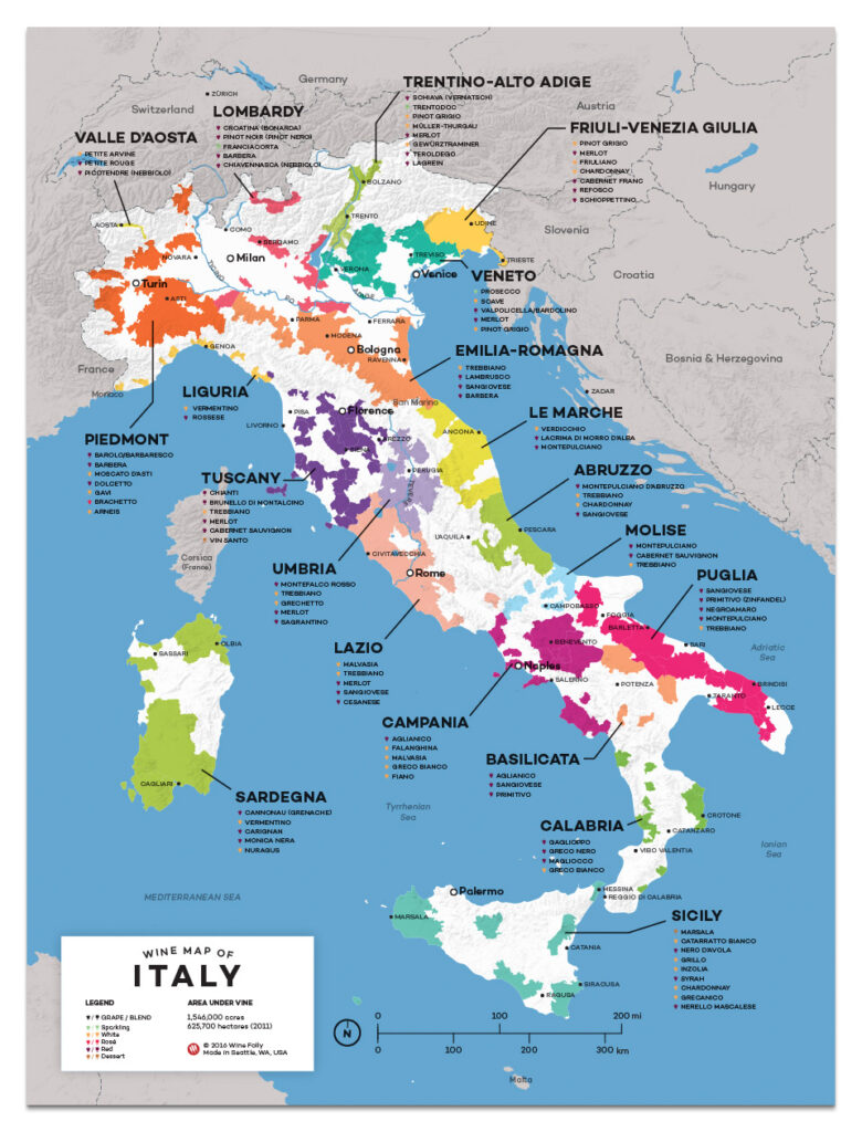 mapa de vins italians